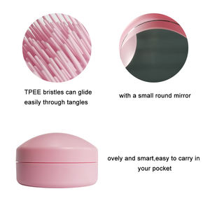 Venta caliente Mini plástico desenredante compacto espejo de bolsillo peine portátil plegable cepillo de pelo con espejo para viajes - Product Image 6