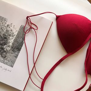 Ensemble soutien-gorge sans dos style français, sans armatures, bonnets triangulaires, sans coutures pour femme – Noir, Blanc, Bordeaux, Gris clair, Couleur chair, Caramel - Product Image 3