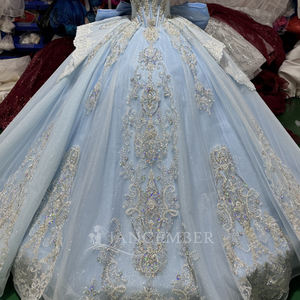 Xs249 Modern Luxury Sweetheart Quinceanera <b>Dress</b> with Backless Crystal Sequins Long Gown Chapel Train Customizable for - Product Image 6