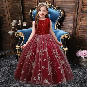 1712 Kids Garments Ball Gown Wedding Dresses Latest Design Maxi Long Design Beautiful Children Dress