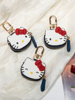 Porte-clés mignon style chat rose, pendentif de sac chat de dessin animé, accessoires de mode doux en gros pour filles