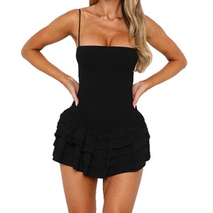 <span class=keywords><strong>Vestido</strong></span> <span class=keywords><strong>corto</strong></span> de <span class=keywords><strong>tirantes</strong></span> de color liso con espalda descubierta, estilo europeo y americano, novedad de verano, para mujer, venta al por mayor. - Product Image 6