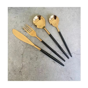 Ensemble de couverts en acier inoxydable plaqué or PVD de luxe, couverts modernes pour hôtel et restaurant, couverts design pour hôtel et restaurant - Product Image 1