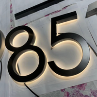 Lettres lumineuses LED 3D personnalisées pour numéros de maison solaires, enseignes extérieures en aluminium, panneaux lumineux pour numéros d'adresse