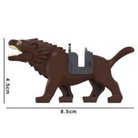 Bloques de Construcción con Temática de WoW, Lobo Gris con Silla de Montar, Juguete para Armar, Adorno Educativo, Regalo para Niños