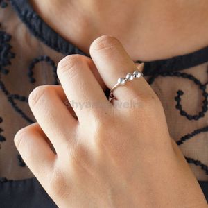 <b>Anxiety</b> Relief Silver 925 Sterling Silver <b>Fidget</b> Worry <b>Ring</b> <b>for</b> Women Adjustable Spinner Luxury Wedding Beads - Product Image 4