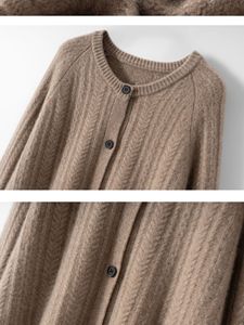 Nouveaux cardigans en laine de mouton à boutons, épais et élégants, personnalisables pour femmes - Style hiver pour femme de bureau - Product Image 5