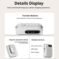 Amplificateur vocal sans fil 2.4G avec micro-cravate, haut-parleur 5W, 2000mAh, anti-Feedback, magnétique, léger, en métal, microphone USB