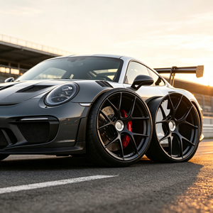 Rines Forjados de Malla Estilo FI-R de 20-21 Pulgadas, 5x130 5x112, Negro Mate para Porsche GT2 <span class=keywords><strong>RS</strong></span> 911 Turbo S <span class=keywords><strong>GT3</strong></span> <span class=keywords><strong>RS</strong></span> - Product Image 5