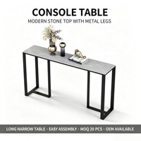 Nouvelle table console de style moderne en métal noir de luxe, design élégant pour la maison et l'hôtel, prix de gros