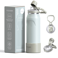 Bouteille Sportive Fucharm ODM 20oz en Acier Inoxydable à Double Paroi Isolée sous Vide avec Couvercle à Verrouillage Anti-Fuite pour Camping et Activités de Plein Air 2026