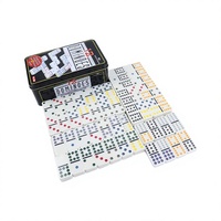 Boîte en métal de 91 dominos, jeu éducatif pour enfants et famille