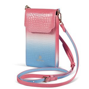 High Quality Custom Gradient Color Vegan Croco Texture PU Leather Women's Luxury Crossbody Sling <strong>Bag</strong> for iPhone Samsung - Product Image 5