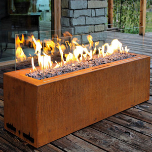Esterno Usato Corten Fuoco <span class=keywords><strong>Camino</strong></span> A Gas Con Barbecue Grill - Product Image 5