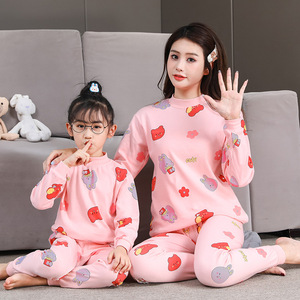 Conjunto Básico de Ropa de Otoño para Niños, Conjunto de Ropa Interior Térmica de Algodón Puro Estampado para Niñas y Niños, Delgado, para Otoño-Primavera - Product Image 2