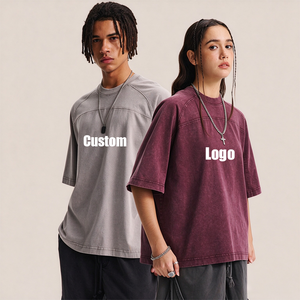 Camiseta de Manga Raglán con Efecto Desgastado y Lavado a la Cera de 285G, 100% Algodón, Estilo Urbano, Logotipo Personalizado, Venta al Por Mayor para Hombre - Product Image 1