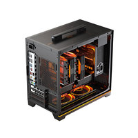 Boîtier PC GALAX Metal Master T240S SFF Mini ITX avec fenêtre latérale, poignée de transport en maille intégrale, USB C, châssis de jeu RGB, noir