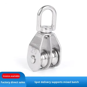 Puleggia a U in Acciaio Inossidabile 304 per Fune Metallica, Ruota di Sollevamento Singola/Doppia, Gancio Fisso Salva-Forza per Piccoli Sollevamenti - Product Image 5