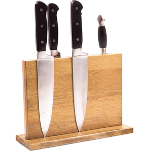 Porte-<span class=keywords><strong>couteau</strong></span> magnétique Porte-bloc de couteaux magnétique en bois d'acacia Aimants renforcés puissants Bande de rangement de cuisine Couverts - Product Image 1