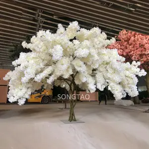 2M Palsu Putih Merah Fantasi Pohon Bunga Sakura Mekar Buatan Pohon untuk Pernikahan Meja Centerpieces Dekorasi