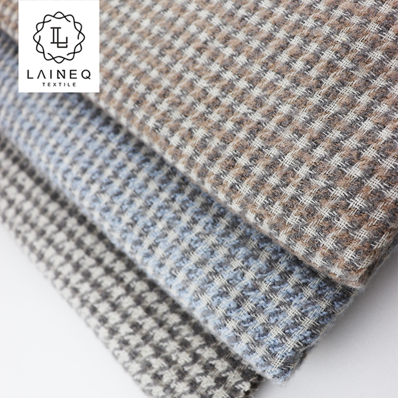 Italy Style Double Faced Houndstooth Loop Wool Fabric for Dress Suit Coat