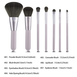 Juego de brochas de maquillaje, 7 piezas, brochas de maquillaje facial de pelo sintético para base, colorete, sombra de ojos, herramientas profesionales de tamaño completo - Product Image 2