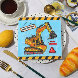 Nuevas servilletas con forma de tractor e ilustraciones de dibujos animados, ideales para niños, juguetes, hoteles, restaurantes y otros negocios. - Product Image 2