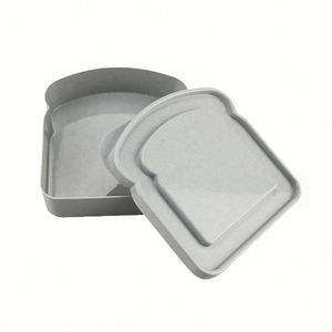 Custom LOGO Reusable Eco Wheat Toast Shaped BPA Free Plastic Lid Sandwich Containers for Lunch <b>Boxes</b> - Product Image 3