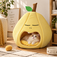 Groothandel Schattige Zachte Pluizige Opvouwbare Wasbare Cartoon Fruitvormige Binnenhuis Katten- & Hondenholle Bed Huisdier Slaapkussen Huis