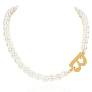2021 New B Letter Necklace For Lady Stocks Sell Handmade Jewelry Wholesale Price Fast Delivery Cute Pearl Choker Necklace