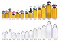 Vente en gros de flacons tubulaires transparents en verre pharmaceutique de différentes tailles pour perfusion médicale 1ml 2ml 3ml 5ml 7ml 10ml 15ml 30ml