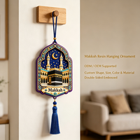 Cadeau religieux islamique musulman, ornement suspendu en résine gaufrée pour voiture et maison, Kaaba, Mecque, mosquée, design arabe, souvenir touristique