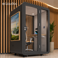 Cabines de bureau insonorisées modulaires modernes en alliage d'aluminium avec écran LED, installation facile et mobile, pour bâtiments de bureaux et téléphonie