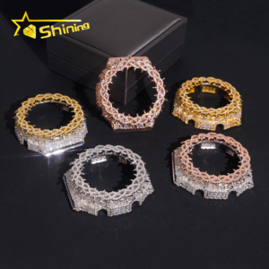 Phụ kiện đồng hồ Hip Hop mới về, chất liệu bạc 925, đính đá toàn bộ, kiểu dáng GA2100, viền đồng hồ Moissanite lấp lánh. - Product Image 5