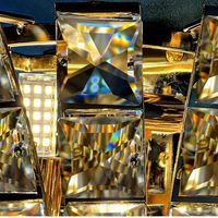 Lampu Dinding Kristal LED Jam Pasir Emas Mewah Modern Untuk Hotel Villa Koridor Dinding Latar Belakang Pencahayaan Dekoratif