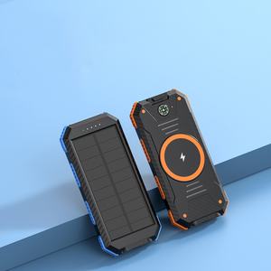 Batterie externe portable grande capacité 10000 mAh, étanche, pour situations d'urgence en extérieur, avec chargeur solaire sans fil et lampe de camping - Product Image 2