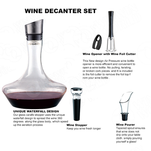 Ensemble de <span class=keywords><strong>carafe</strong></span> à vin en cristal de qualité supérieure, <span class=keywords><strong>carafe</strong></span> à vin rouge en cristal avec ouvre-bouteille à vide. Verseur à vin, <span class=keywords><strong>bouchon</strong></span> - Product Image 2