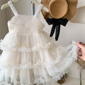 2024 moda niños niñas princesa vestido bebé niñas tirantes pastel falda niña tutú vestido hinchado