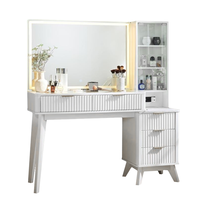 Table de maquillage murale avec miroir et éclairage, avec tiroir et chaise, pour appartement en location, vente en gros d'usine