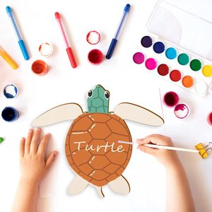 Recortes de Tortuga de Madera sin Terminar, Adornos en Forma de Tortuga Marina de Madera en Blanco para Manualidades, 8 Unidades - Product Image 4