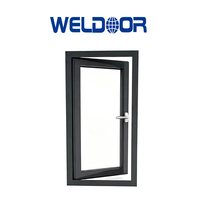 Fenêtre de sous-sol durable à double vitrage, fenêtre à battant en aluminium pour remplacement de fenêtre de remise, ventilation fluide, maison, chambre