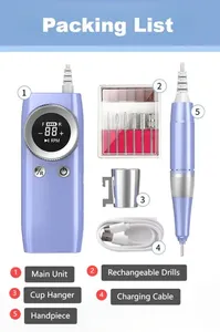 เครื่องเจียรเล็บไฟฟ้ารุ่นใหม่ทันสมัยพร้อมหน้าจอ LCD ความเร็ว 45000 รอบต่อนาที - Product Image 3