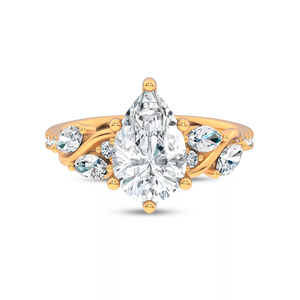 Anillo de Compromiso y Boda con Diamante de Laboratorio Corte Pera, Moderno, Oro Sólido de 10K, Personalizado de 1-5 Quilates, Color D-F, Regalo para Fiesta, Certificado IGI - Product Image 5