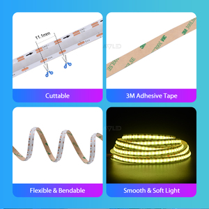 ไฟ LED แบบ COB RGBIC 5v 180 RGBIC  แบบ Addressable  พร้อมพอร์ต USB 5V แรงดันต่ำ ไม่มีจุดแสง ไฟ LED แบบ COB ดิจิตอล Addressable - Product Image 5