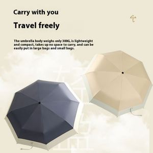 Parapluie pliable double usage pour femme, protection UV, avec revêtement noir, style Ins, pour le soleil et la pluie, idéal pour les voyages - Product Image 4