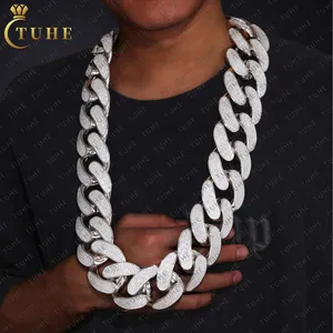 Perhiasan Hip Hop gaya mode 51mm mewah dan berat kalung Super besar Kuba kalung besar Tautan Kuba rantai Miami Kuba Tautan