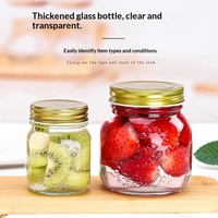 Bocaux en verre sans PFAS avec couvercles dorés, plusieurs tailles (150 ml-1000 ml) pour l'organisation du garde-manger, ensemble de bocaux esthétiques pour la cuisine