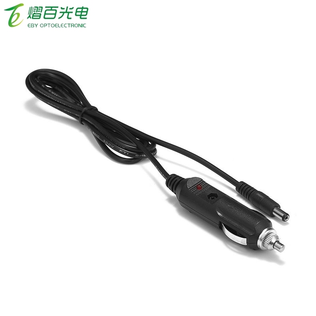 100pcs 12V DC 5.5 X 2.1mm Car Auto Cigarette Lighter Socket Plug 2m Power Charger Adapter for Car Air Purifier LED Strip Light