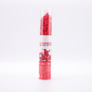 مدفع قصاصات ورقية للأعراس والحفلات، ألعاب نارية صغيرة بلون أحمر، 30 سم، شكل زهور - Product Image 3