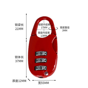 <b>Mini</b> Combination Lock 3 Digit Zinc Alloy Resettable For <b>Backpack</b> Suitcase Luggage Locker Cabinet Toolbox Travel Lock - Product Image 1